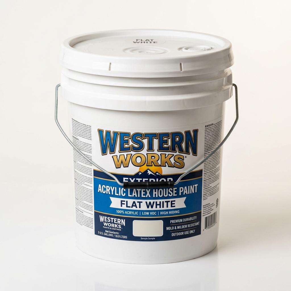 Exterior Acrylic Latex House Paint Flat White 5 Gallon
