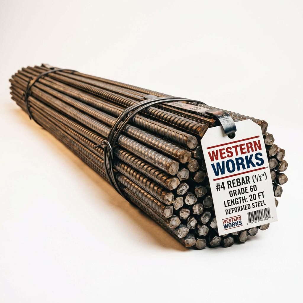 Rebar #4 1/2" x 20' Grade 60 Deformed