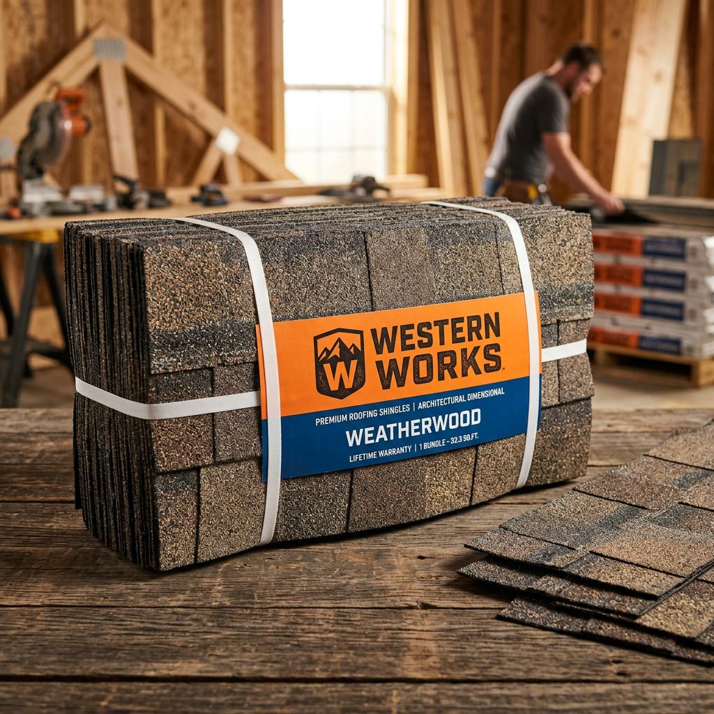 Architectural Asphalt Shingles Weatherwood Bundle