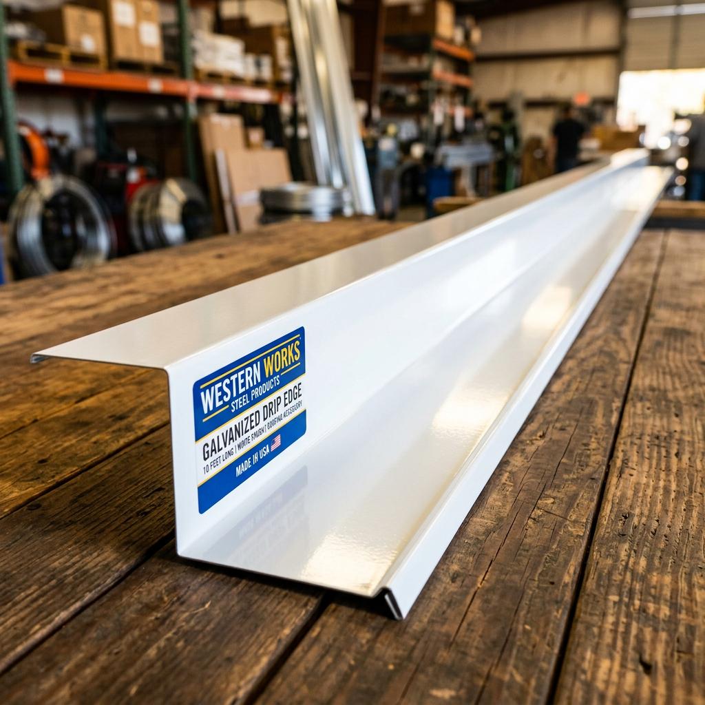 Galvanized Steel Drip Edge Flashing 10' White